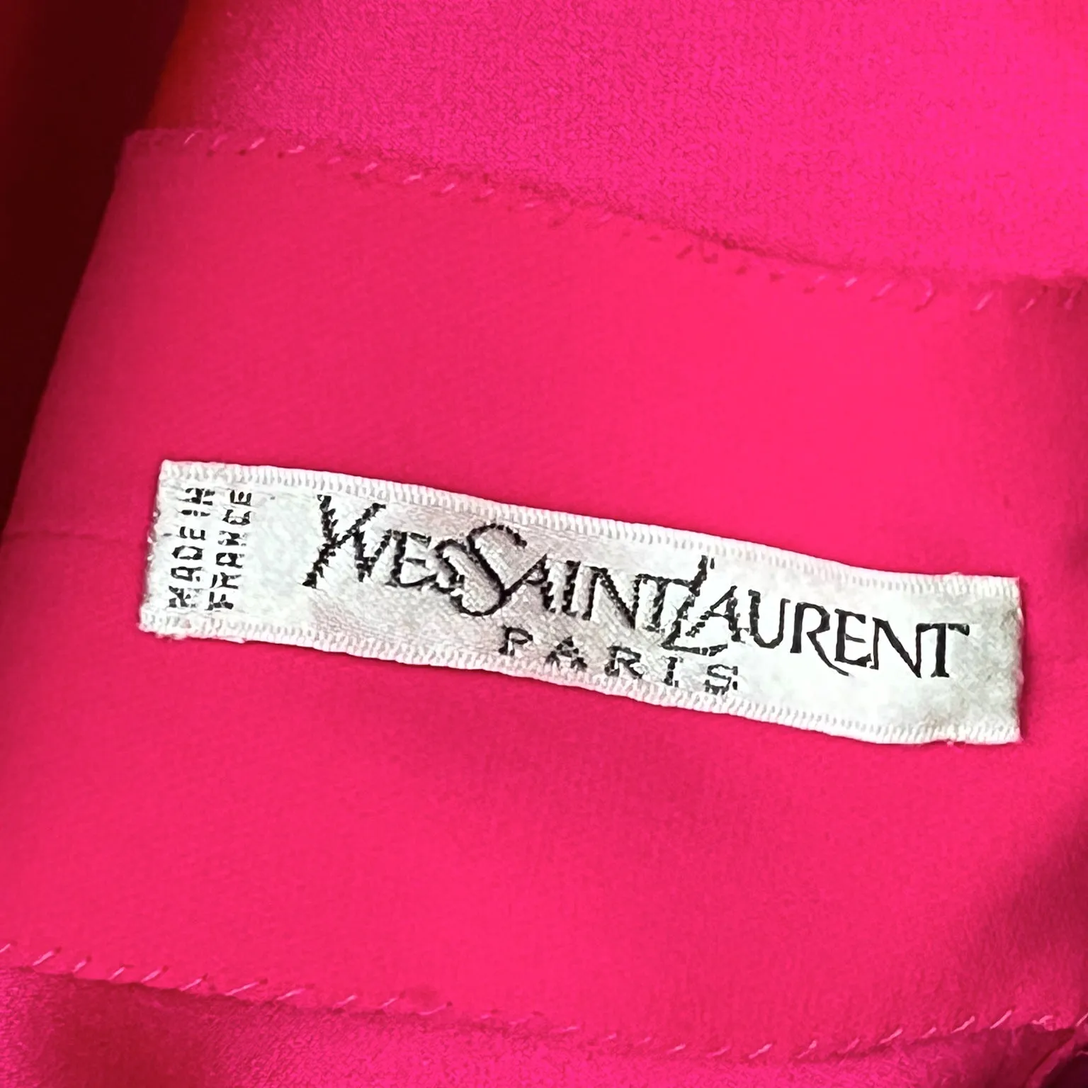 1990s Yves Saint Laurent Haute Couture Hot Pink Evening Dress