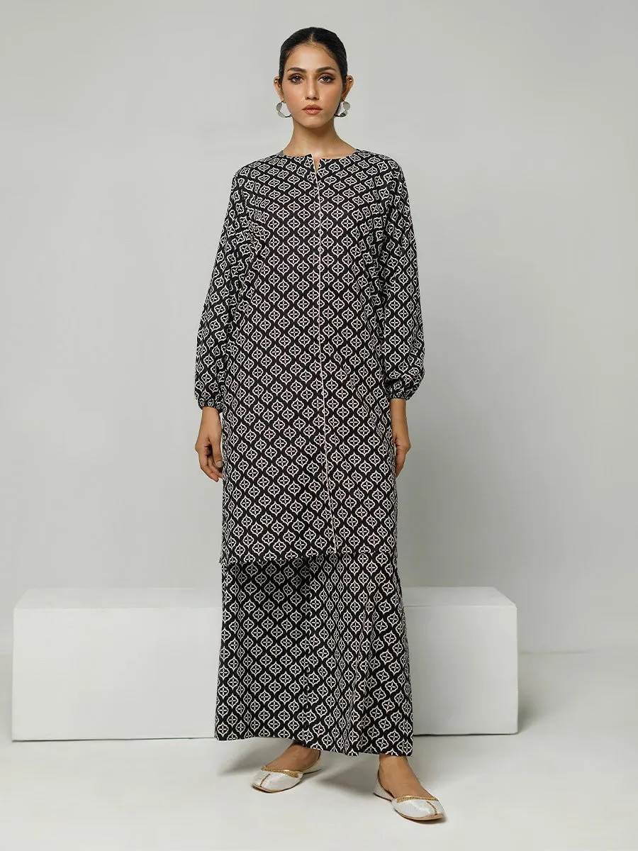 2pc Printed Pret - B&W (Z-000020)