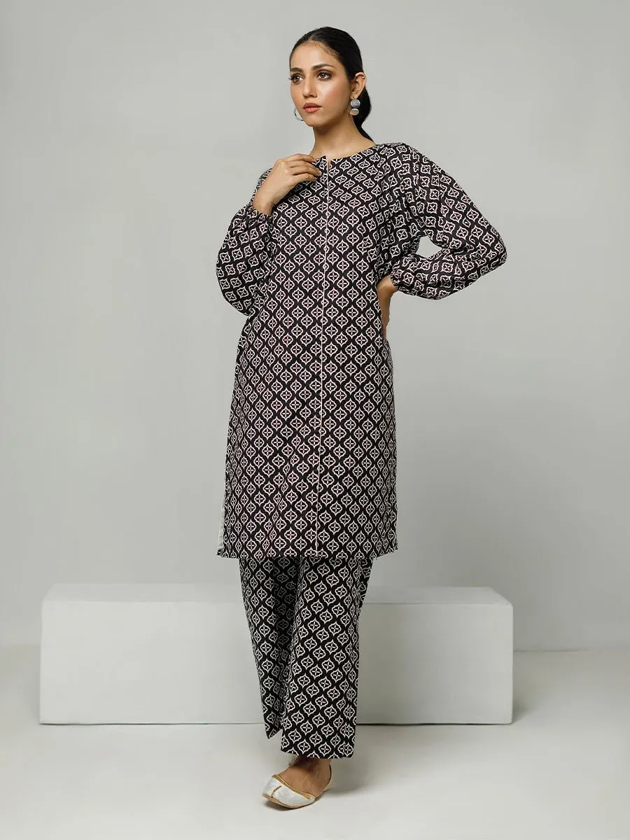 2pc Printed Pret - B&W (Z-000020)