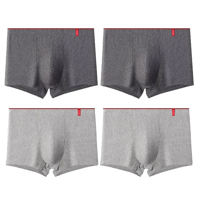 4 Pcs Sexy Stripe Boxer