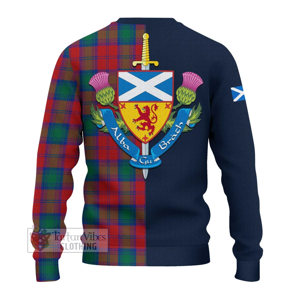 Auchinleck (Affleck) Tartan Ugly Sweater with Scottish Lion Royal Arm Half Style