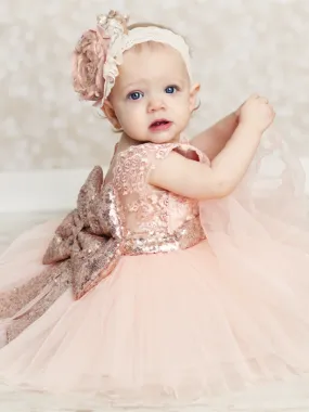 Baby Big Sequin Bow Tutu Dress