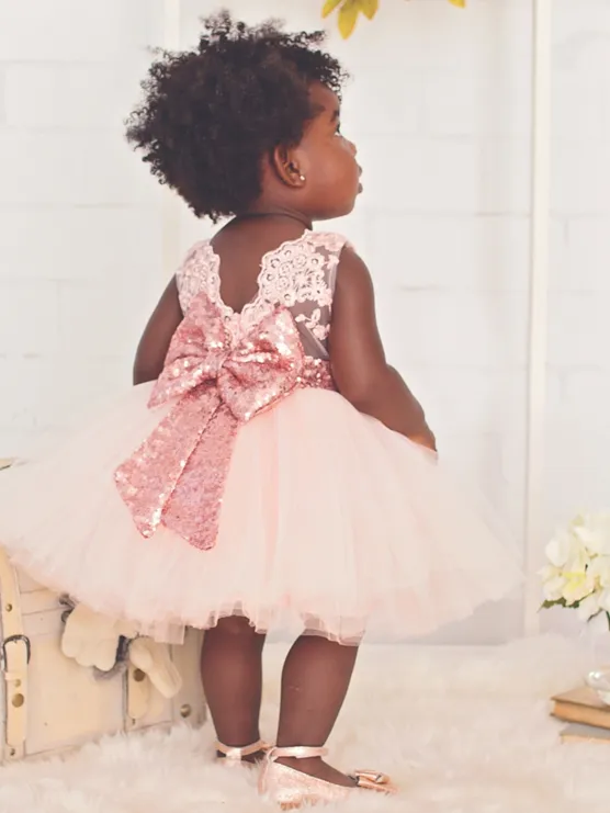 Baby Big Sequin Bow Tutu Dress