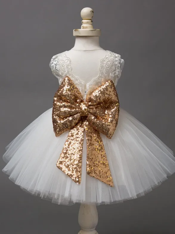 Baby Big Sequin Bow Tutu Dress