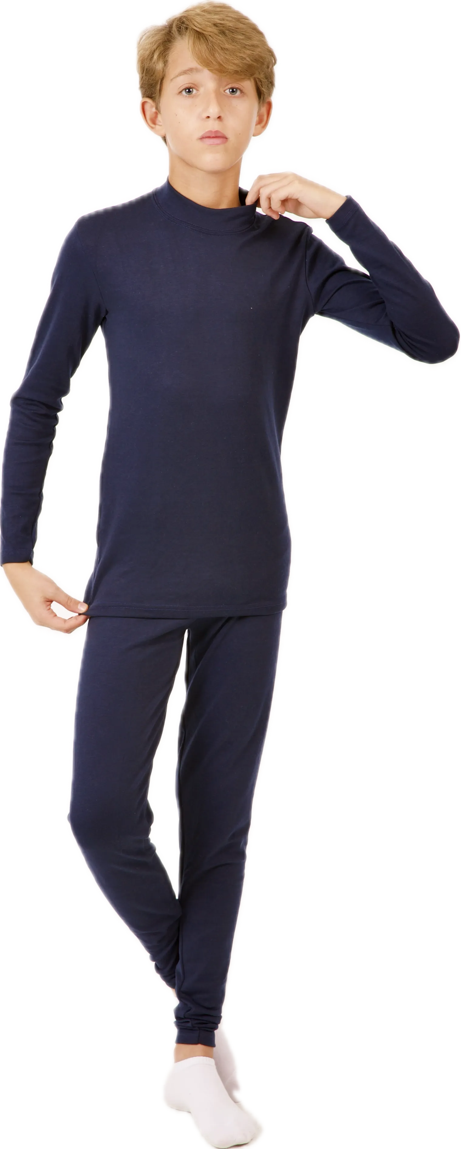Boy`s Primo Half Collar Thermal Set (Lycra Plush)
