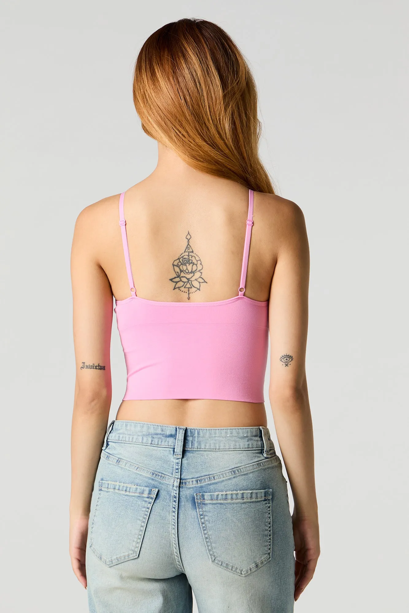 Camisole sans couture avec surpiqûres et bonnets intégrés