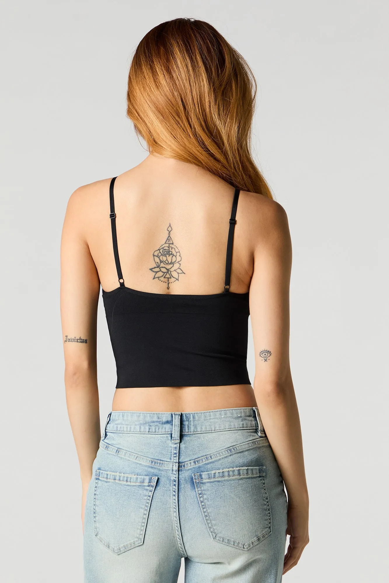 Camisole sans couture avec surpiqûres et bonnets intégrés