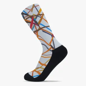 Chaussettes de sport renforcées "Lignes multicolores" (196)
