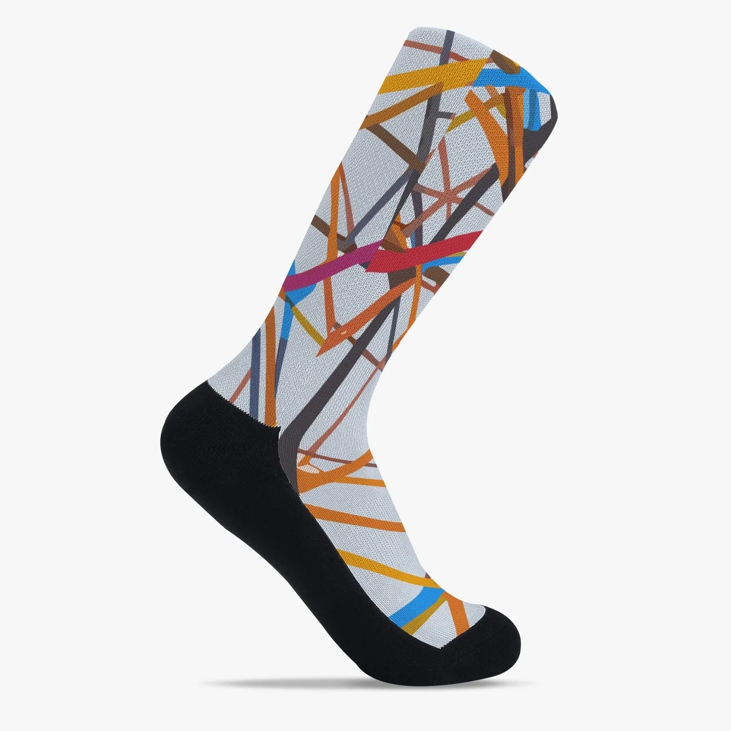 Chaussettes de sport renforcées "Lignes multicolores" (196)