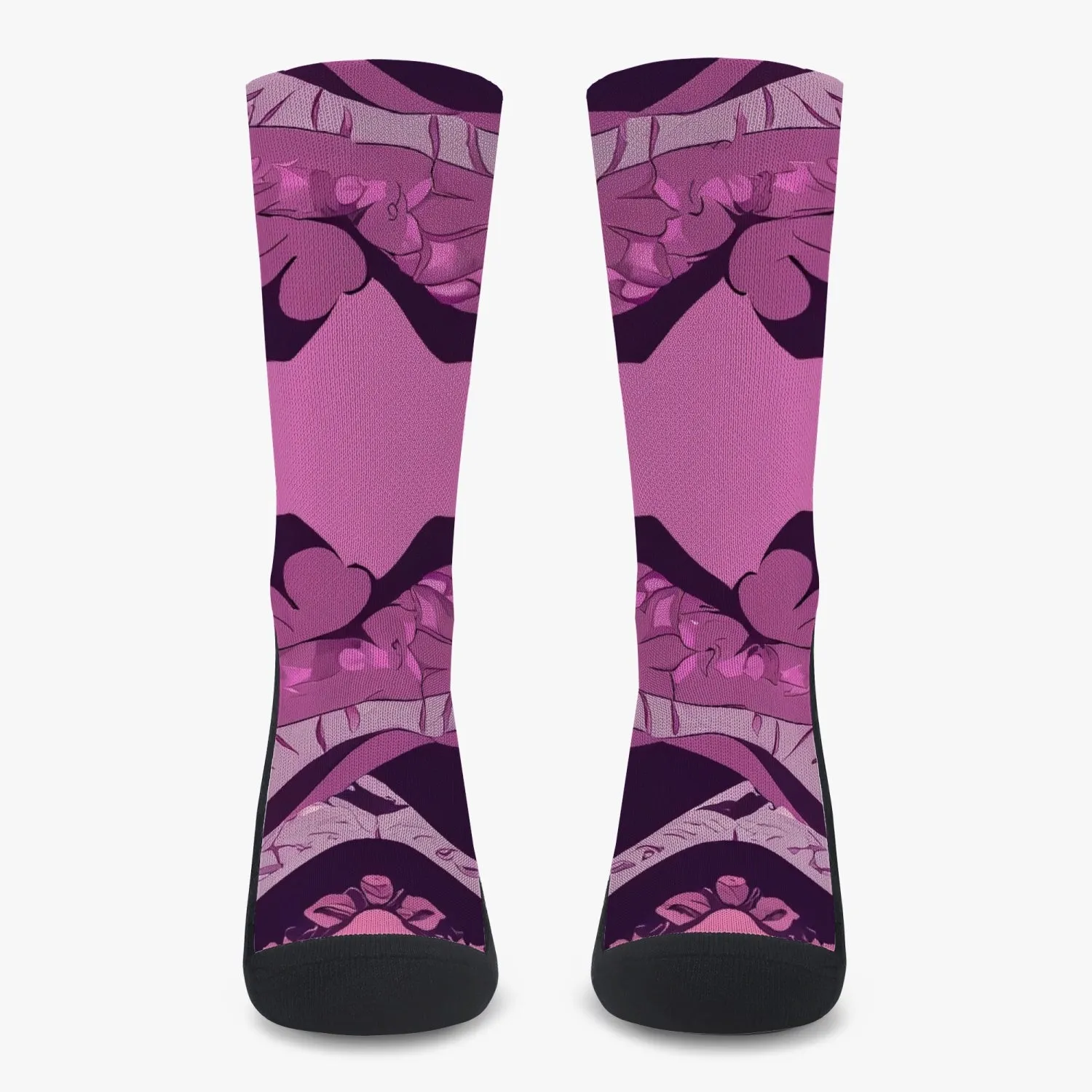 Chaussettes de sport renforcées "Motif rose" (196)