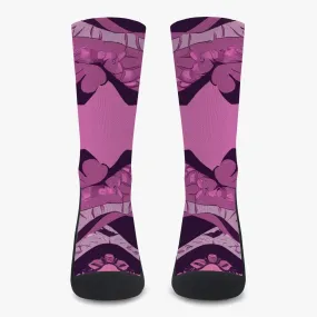 Chaussettes de sport renforcées "Motif rose" (196)