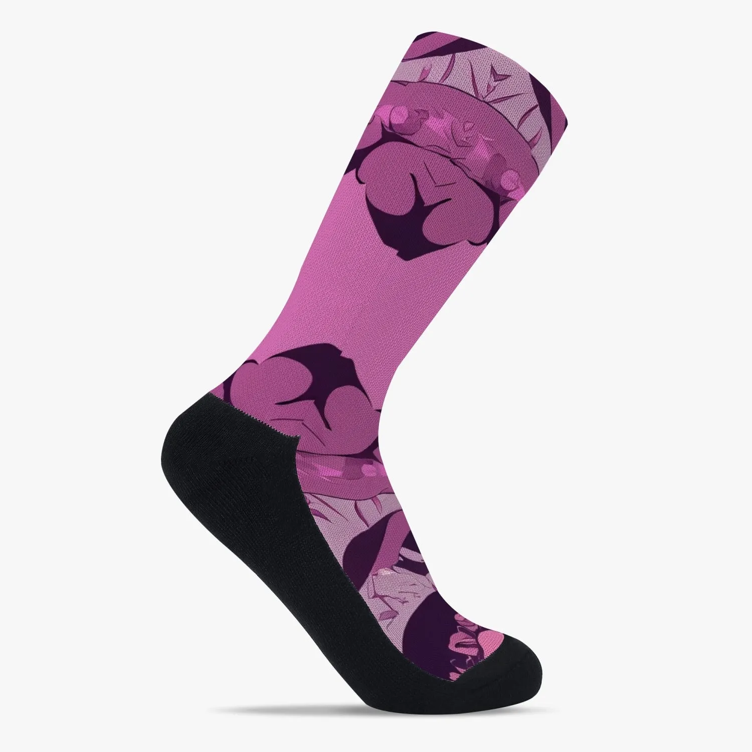 Chaussettes de sport renforcées "Motif rose" (196)