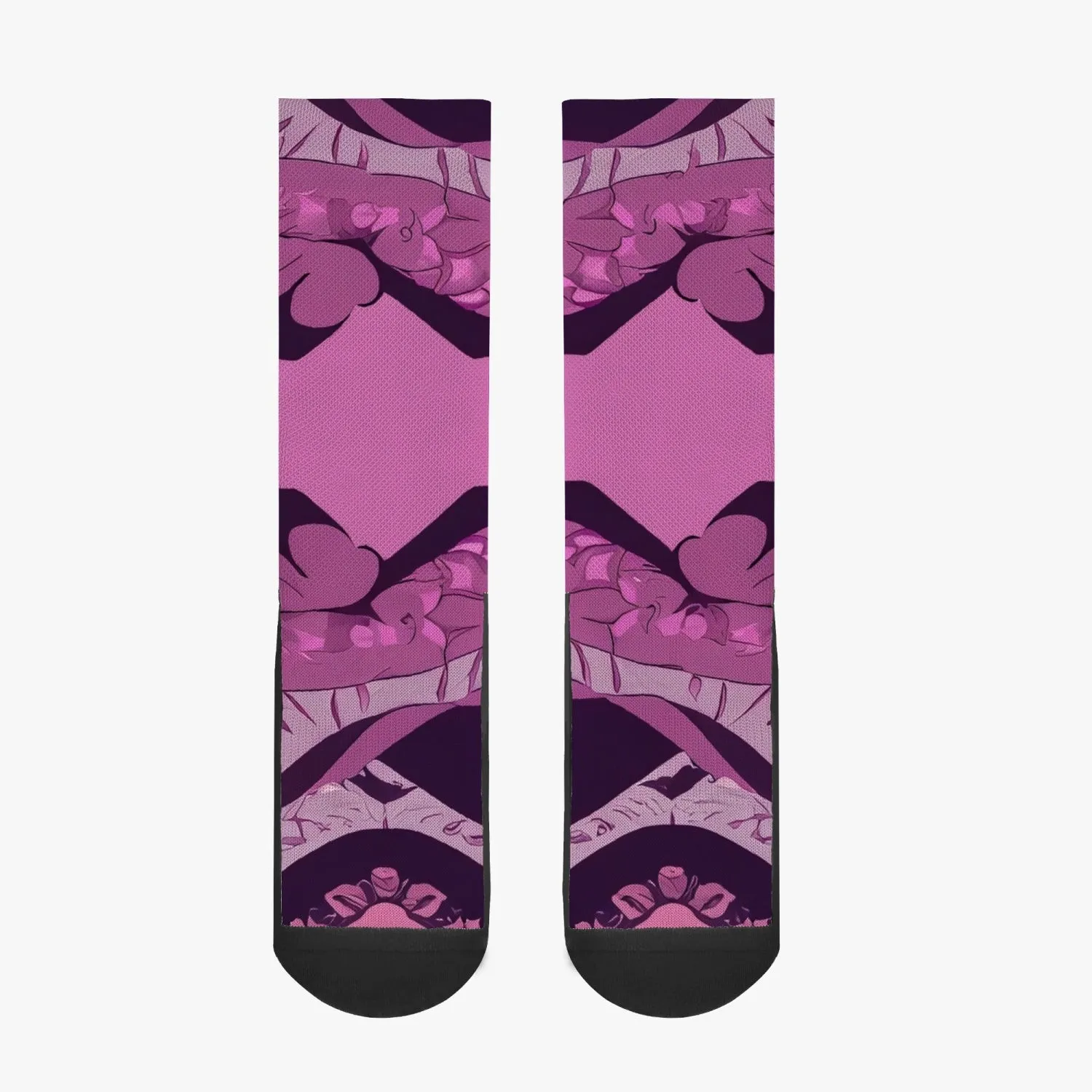 Chaussettes de sport renforcées "Motif rose" (196)