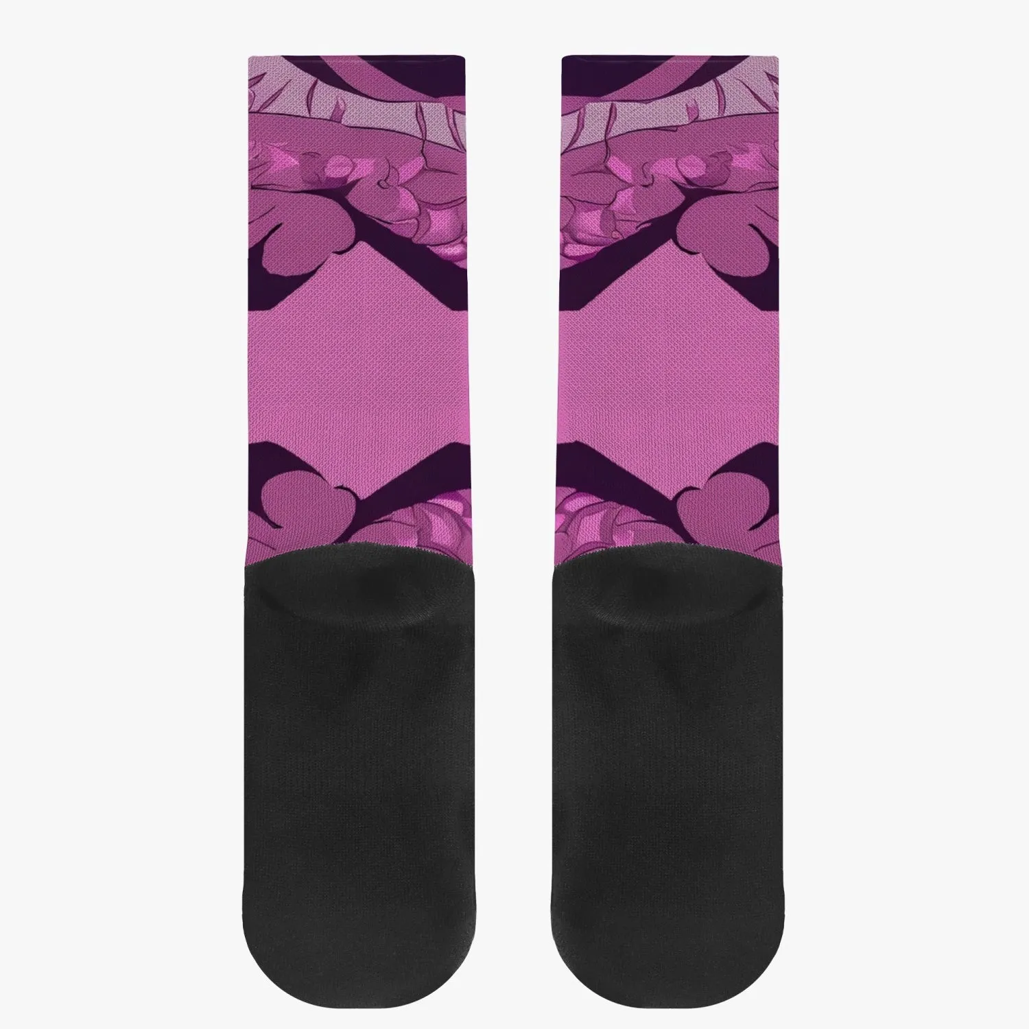 Chaussettes de sport renforcées "Motif rose" (196)