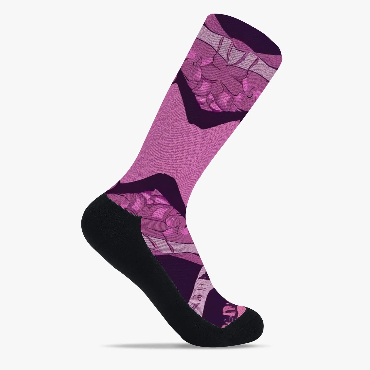 Chaussettes de sport renforcées "Motif rose" (196)
