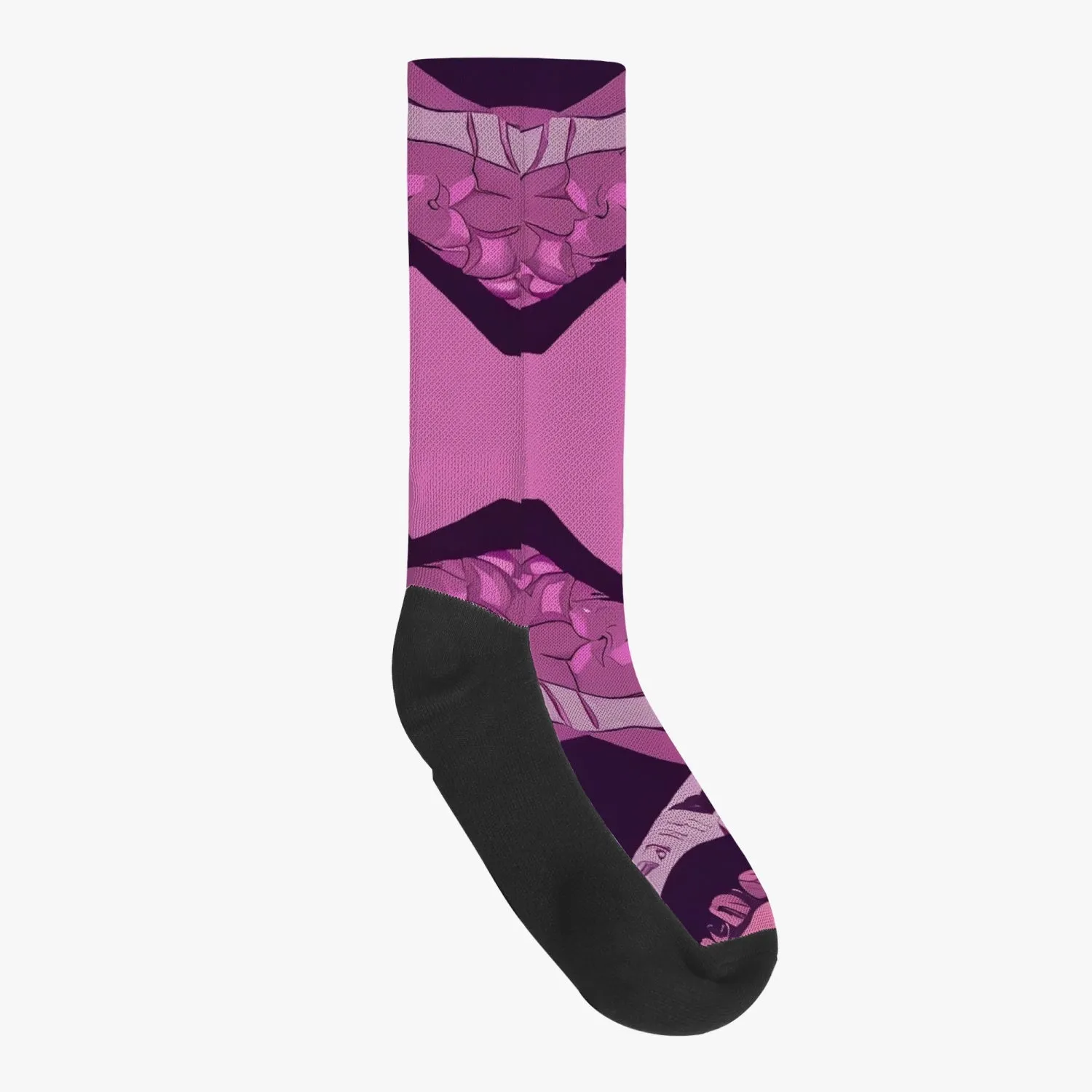 Chaussettes de sport renforcées "Motif rose" (196)