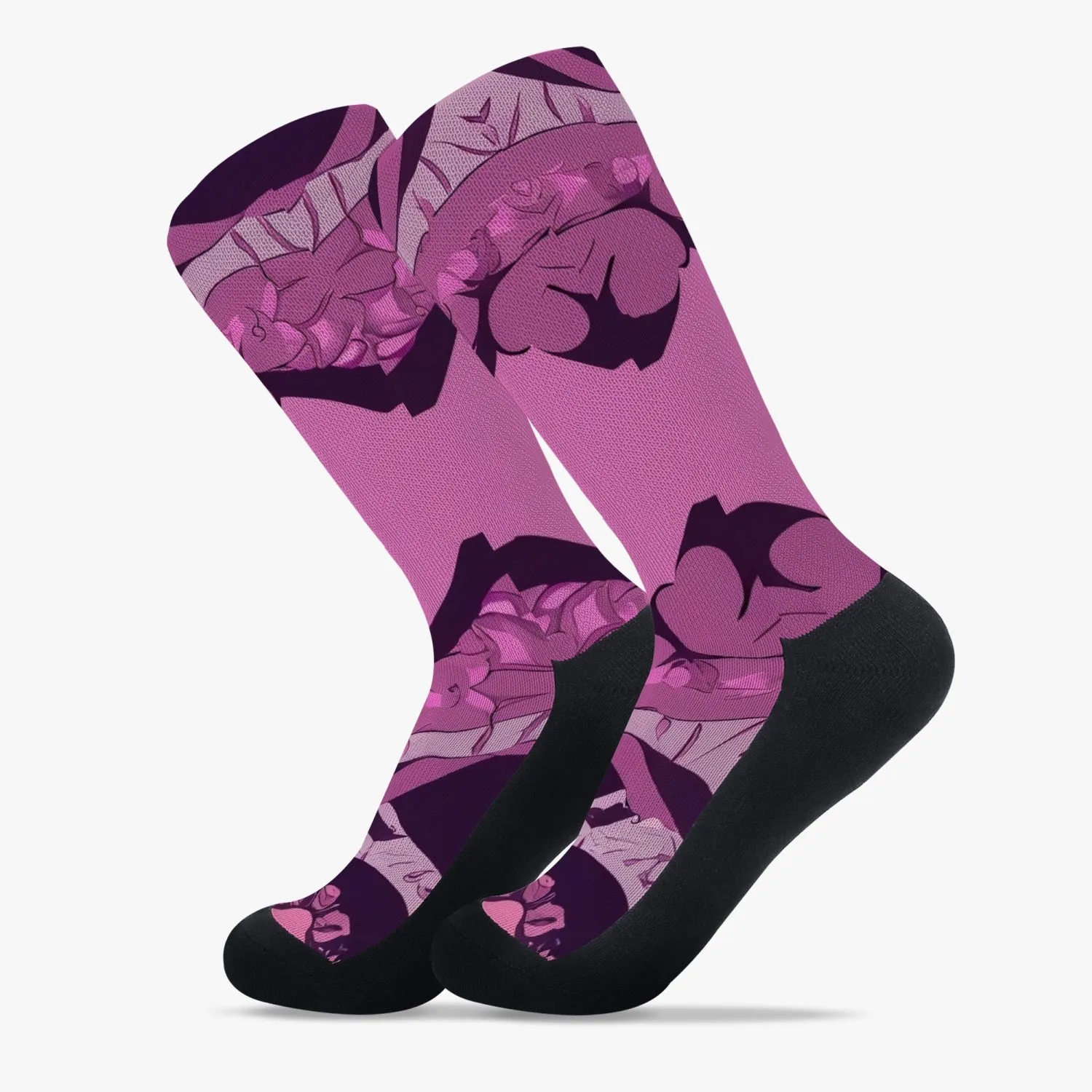 Chaussettes de sport renforcées "Motif rose" (196)