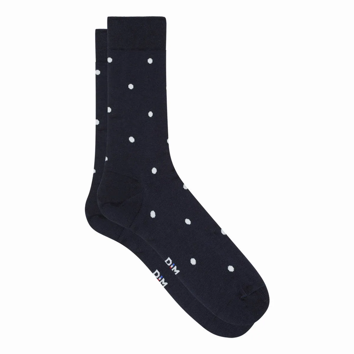 Chaussettes homme en fil d’écosse Bleu Océan motifs pois Monsieur Dim