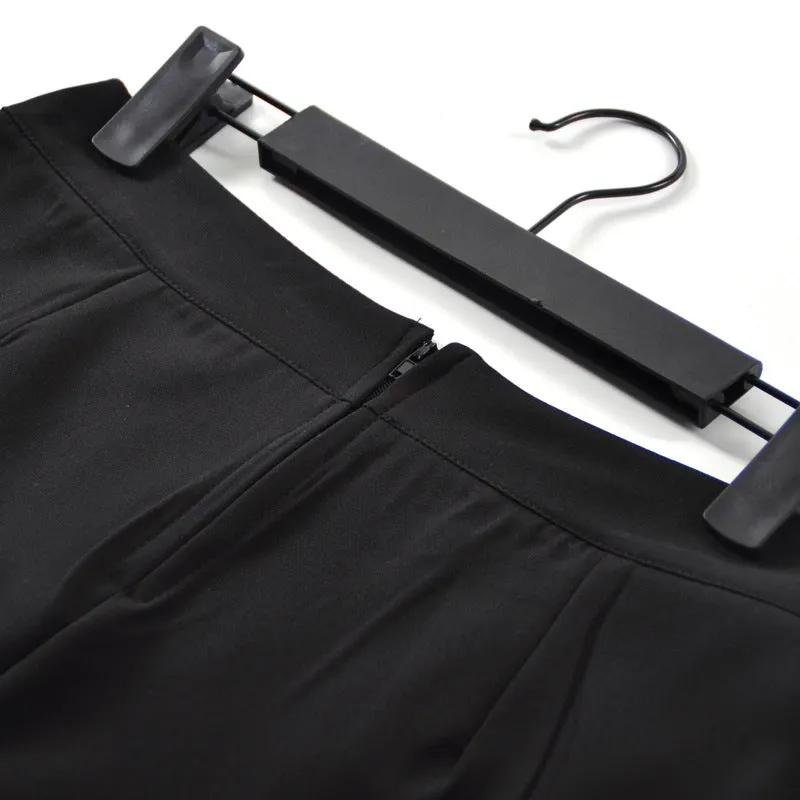 Chiffon Loose High Waist Pocket Wide Leg Shorts Women Thin Zipper Plus Size Slim Look A-Line Suits Culottes Summer Shorts