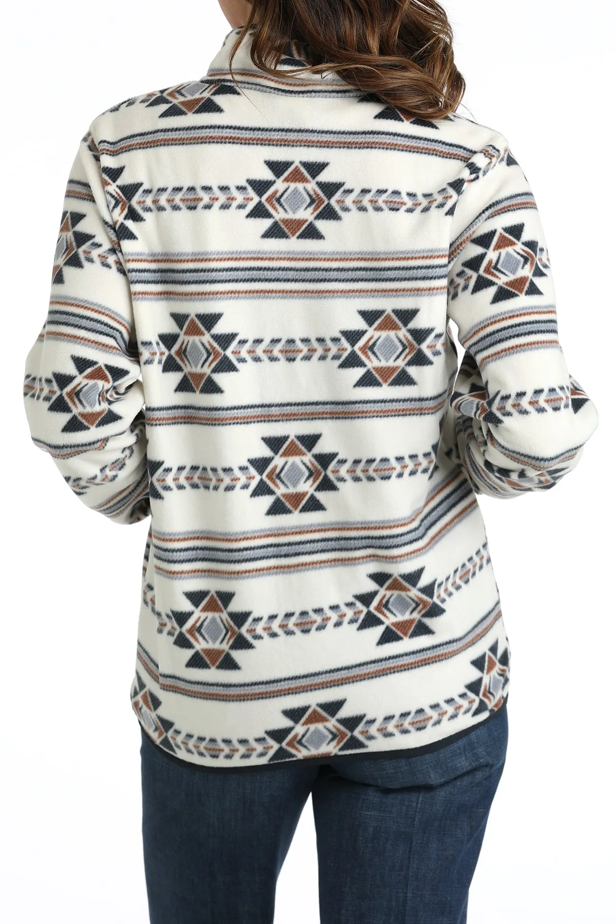 Cinch Ladies Cream Southwest Print Polar Fleece Pullover