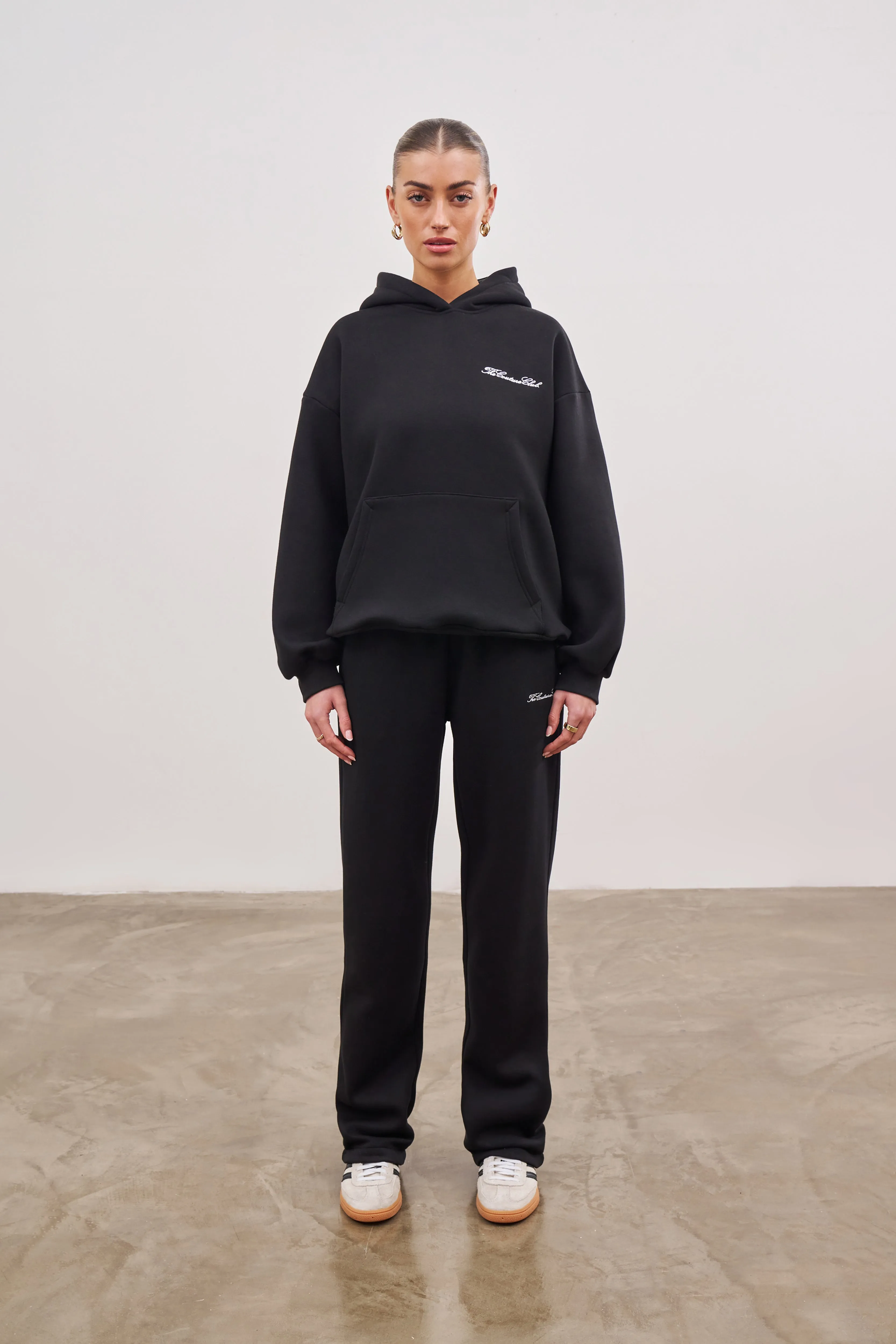 COUTURE SCRIPT STRAIGHT LEG JOGGERS - BLACK