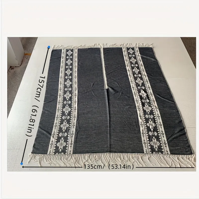 Cozy Graphic Print Thick Windproof Shawls for Outdoor Activities