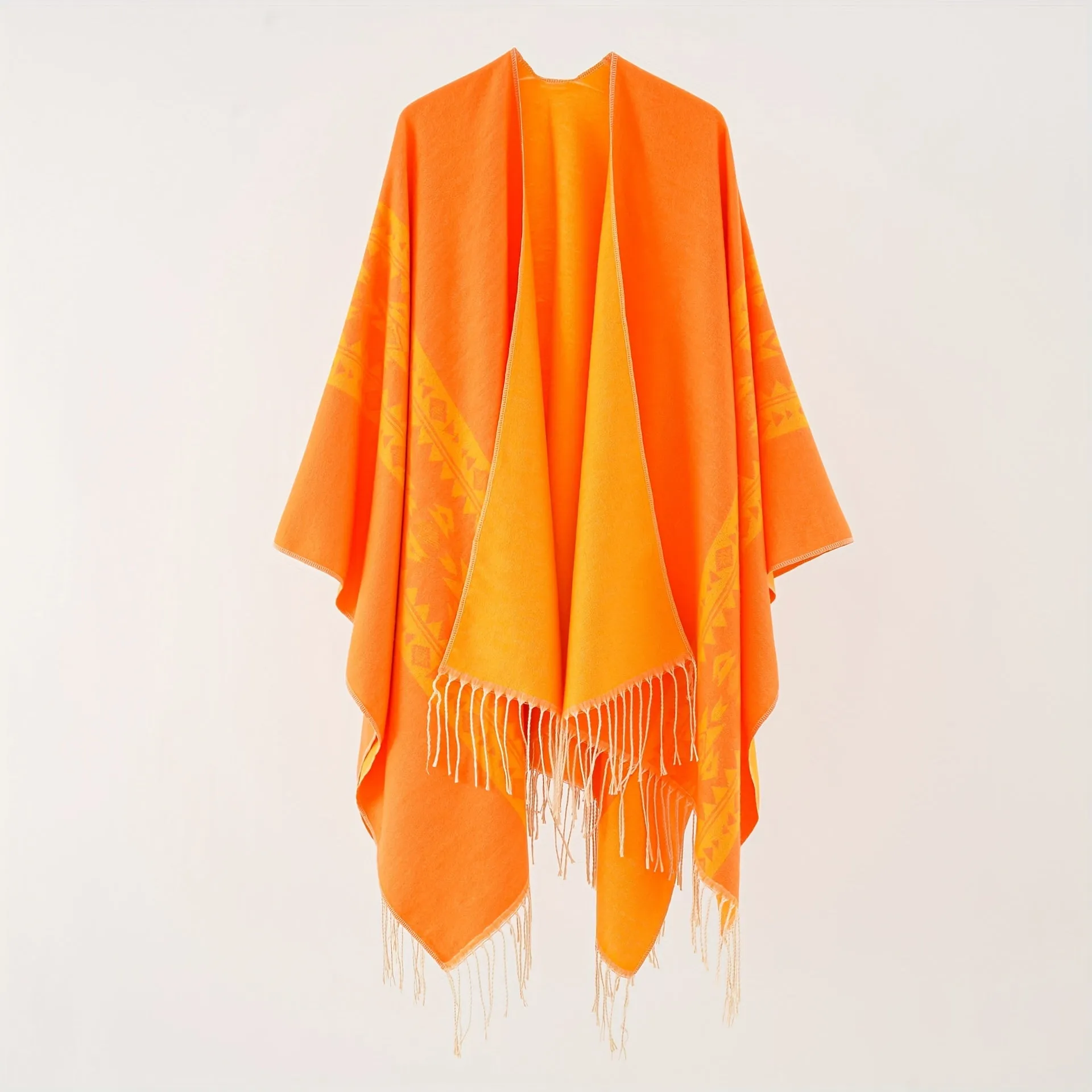 Cozy Graphic Print Thick Windproof Shawls for Outdoor Activities
