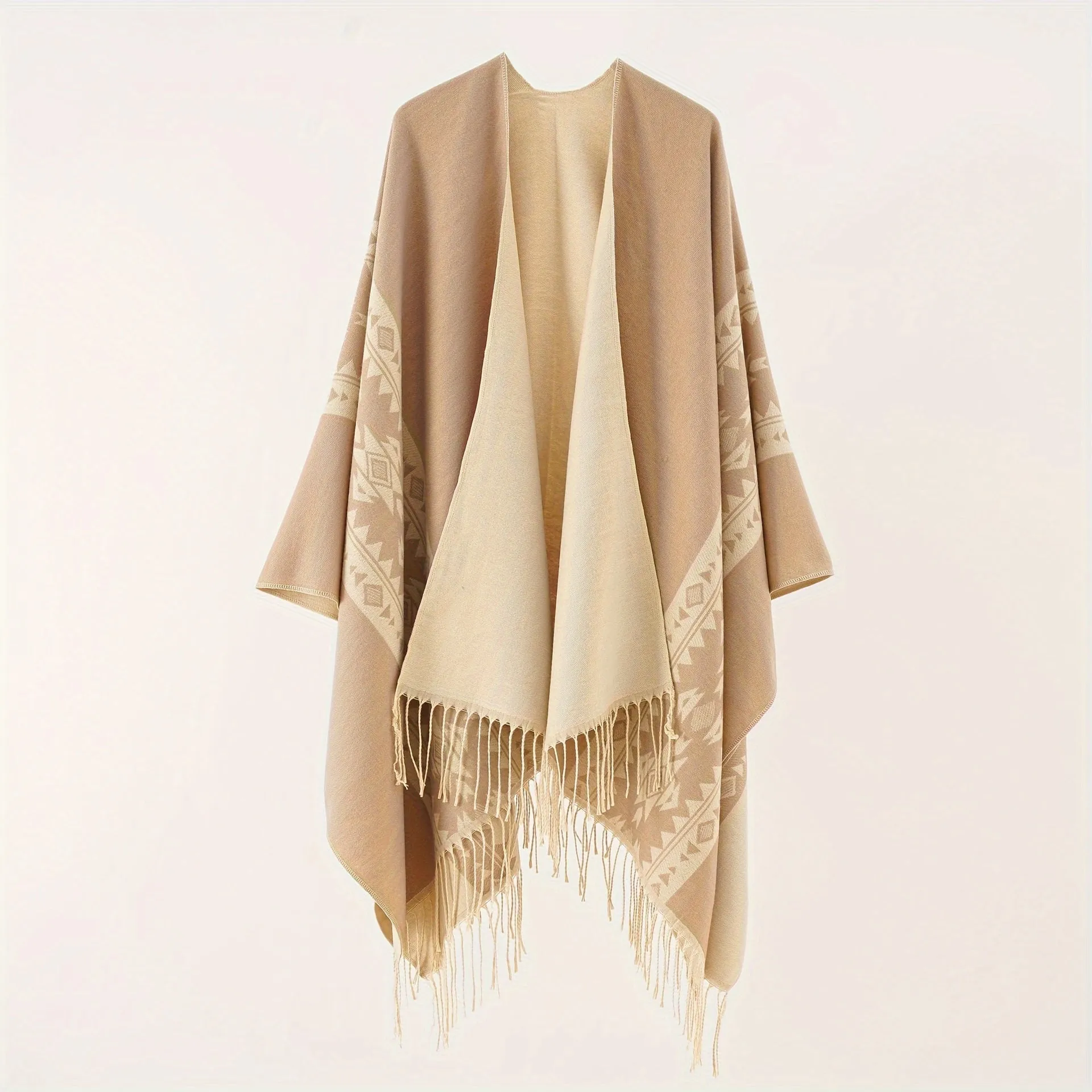 Cozy Graphic Print Thick Windproof Shawls for Outdoor Activities