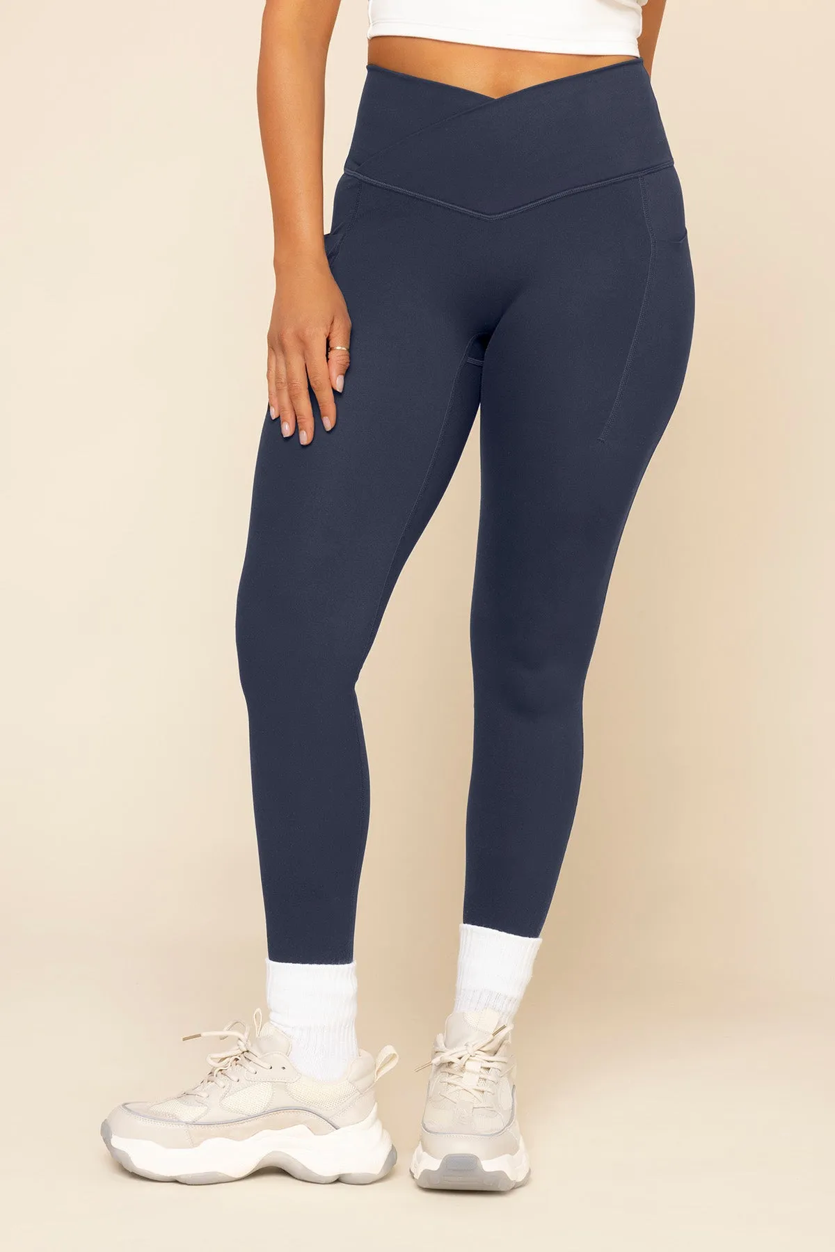 Crisscross Hourglass® Leggings with Pockets - Cosmic Navy