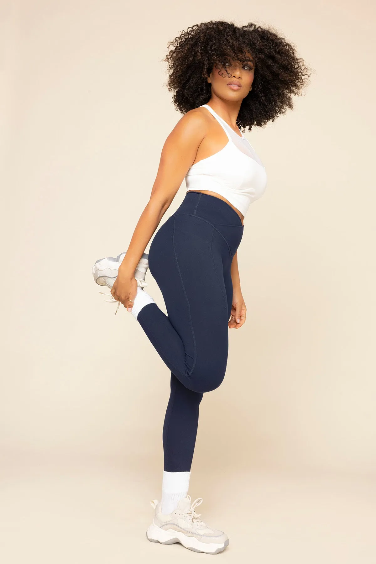 Crisscross Hourglass® Leggings with Pockets - Cosmic Navy