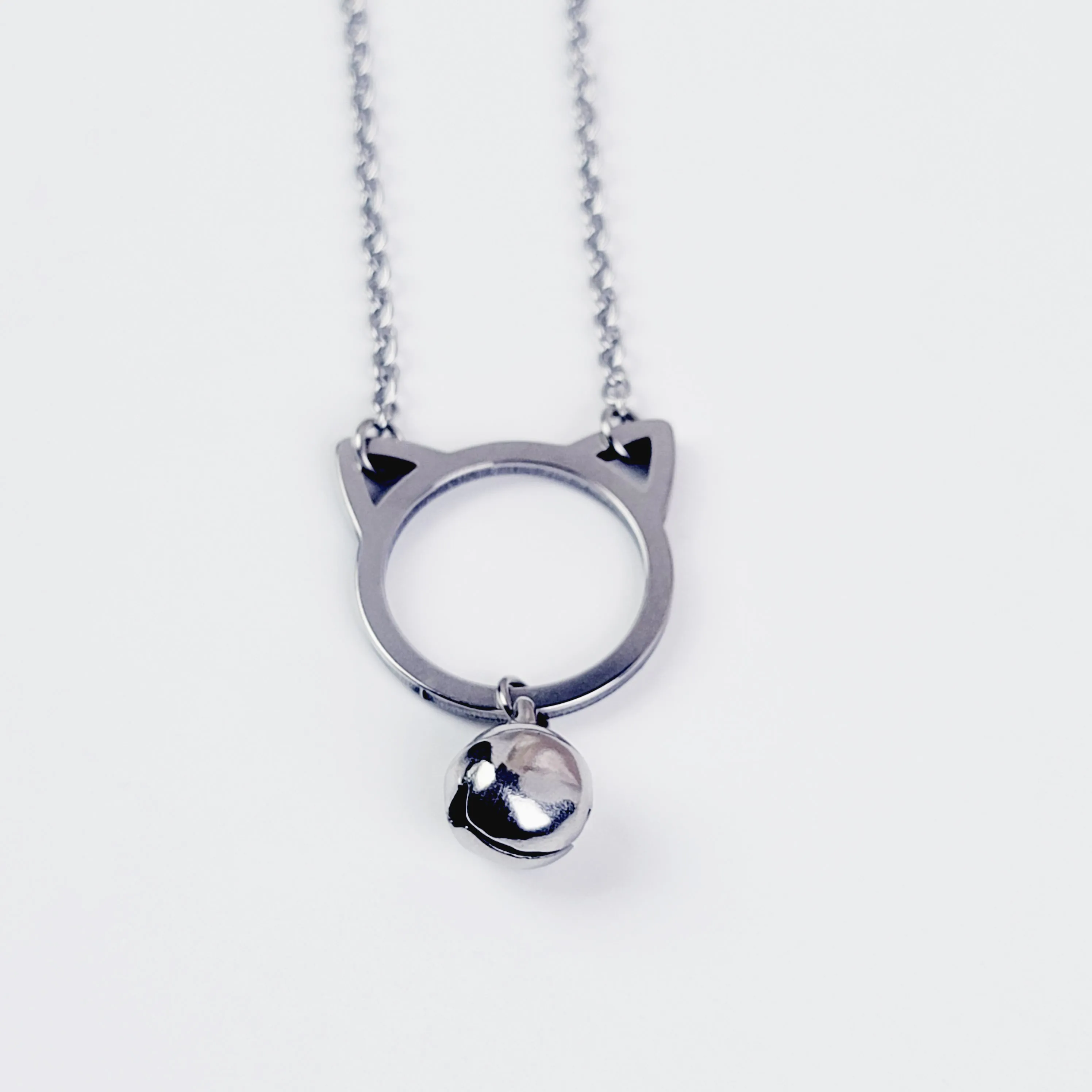 Discreet Day Collar. Stainless Steel Kitten with Bell. BDSM