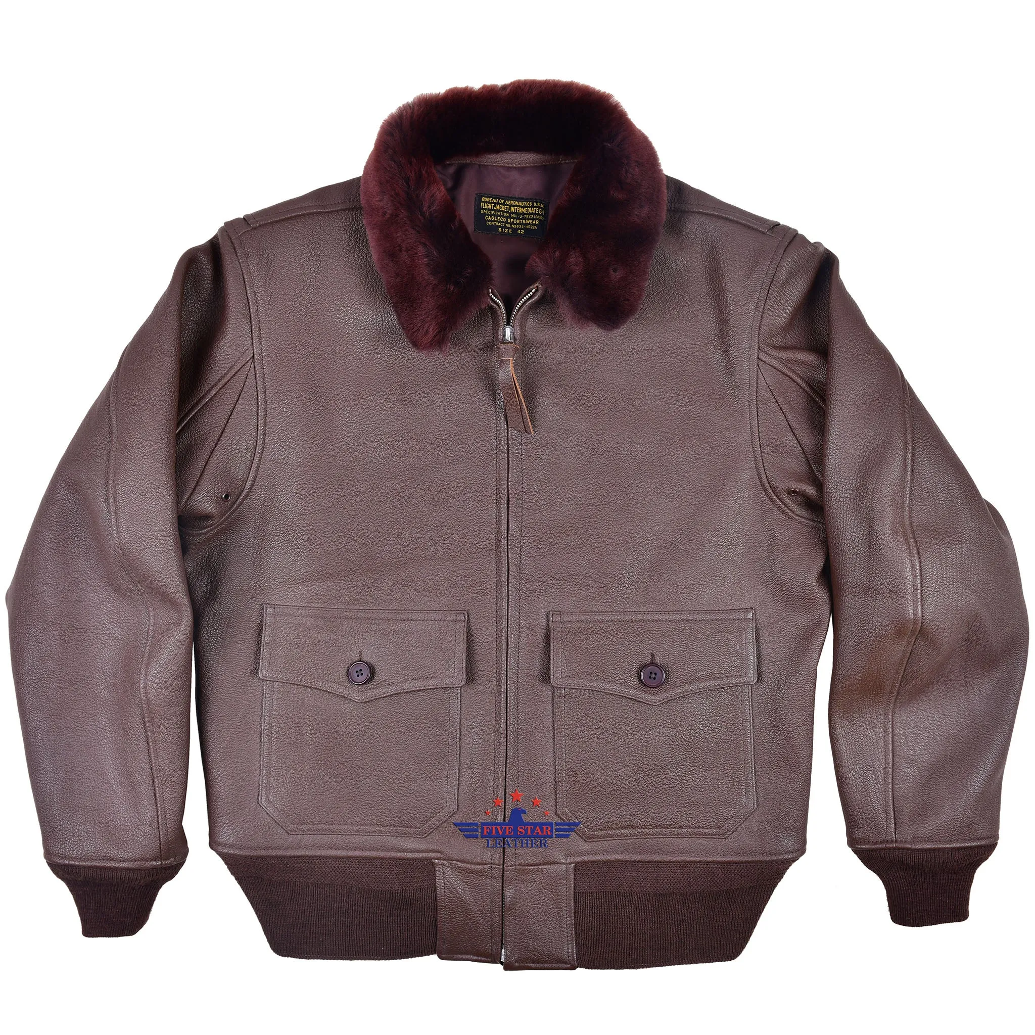 FiveStar Leather Repro G1 Cagleco Sportswear Jacket Mid Brown Goatskin