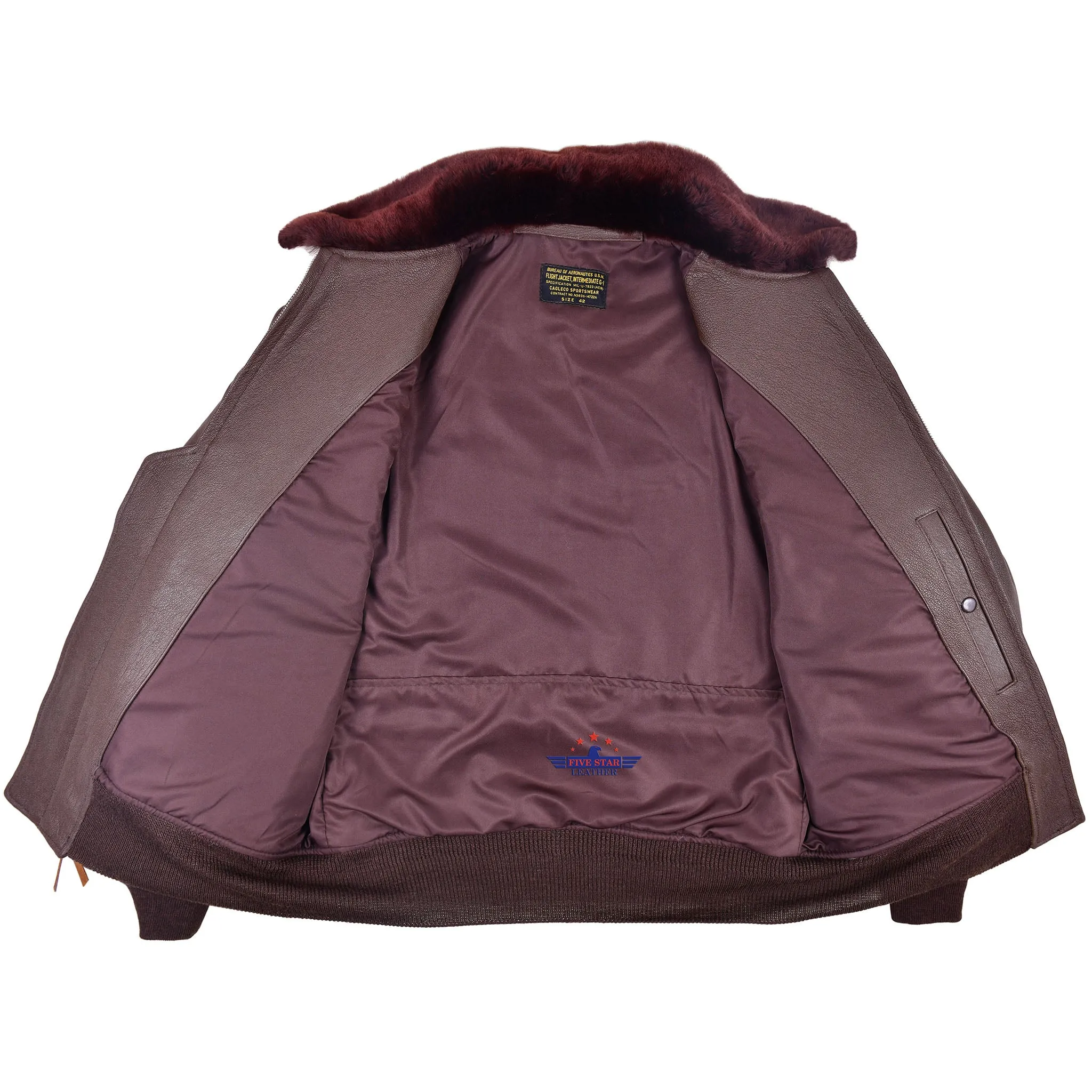 FiveStar Leather Repro G1 Cagleco Sportswear Jacket Mid Brown Goatskin