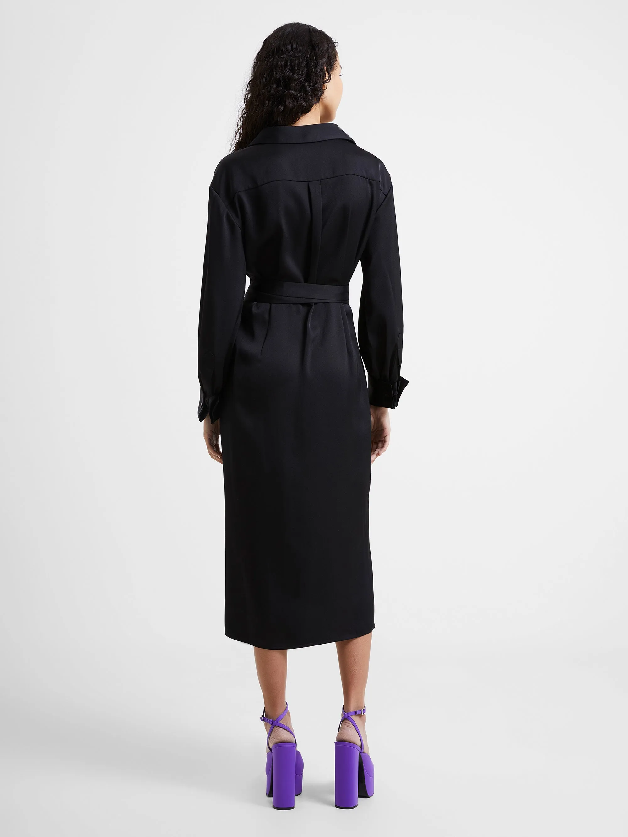 Harlow Recycled Satin Crossover Midi Dress