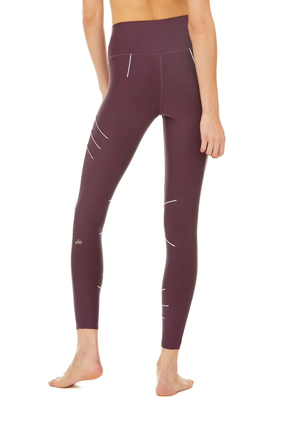High-Waist Sequence Legging - Black Plum