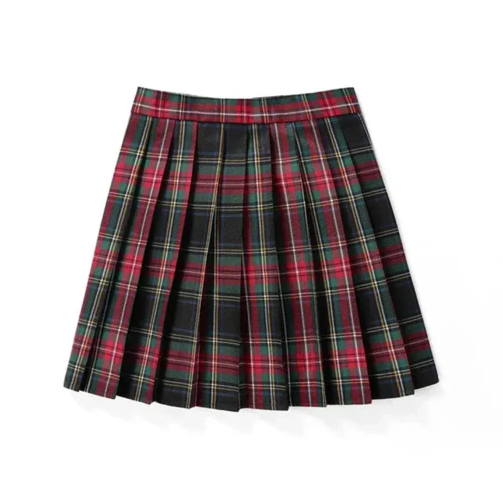 Japanese Theme Plaid Mini Skirt