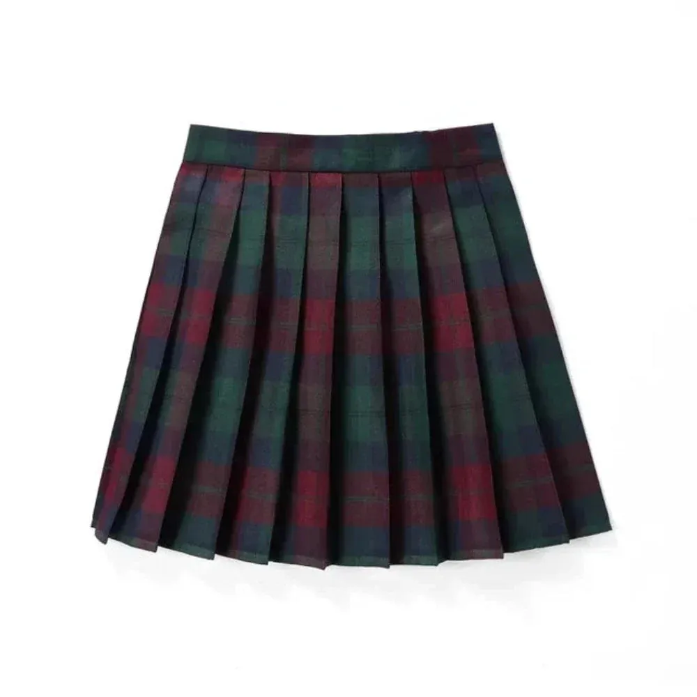 Japanese Theme Plaid Mini Skirt