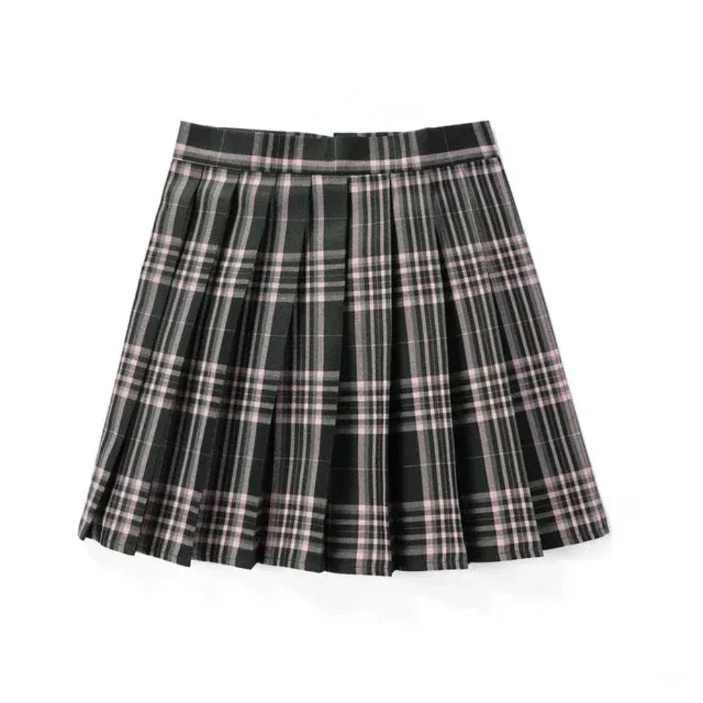 Japanese Theme Plaid Mini Skirt