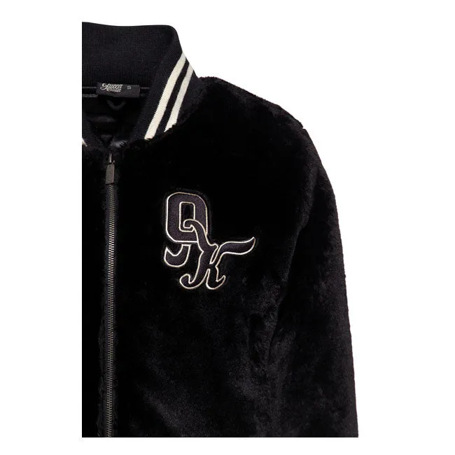 King Kerosin Queen Kerosin Fur College Lined Ladies Jacket Black