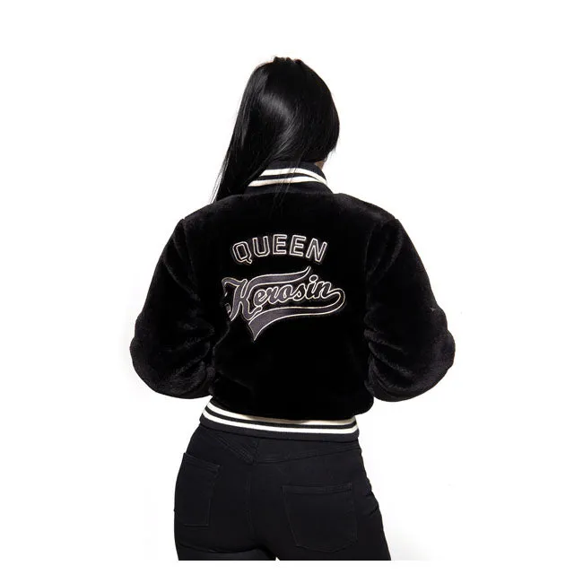 King Kerosin Queen Kerosin Fur College Lined Ladies Jacket Black