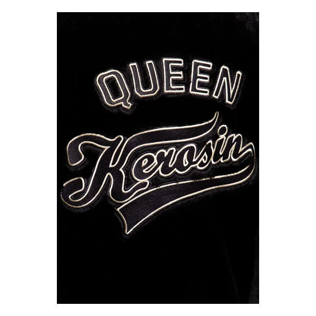 King Kerosin Queen Kerosin Fur College Lined Ladies Jacket Black