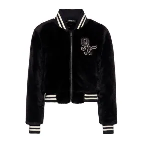 King Kerosin Queen Kerosin Fur College Lined Ladies Jacket Black