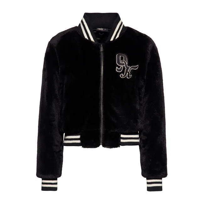 King Kerosin Queen Kerosin Fur College Lined Ladies Jacket Black