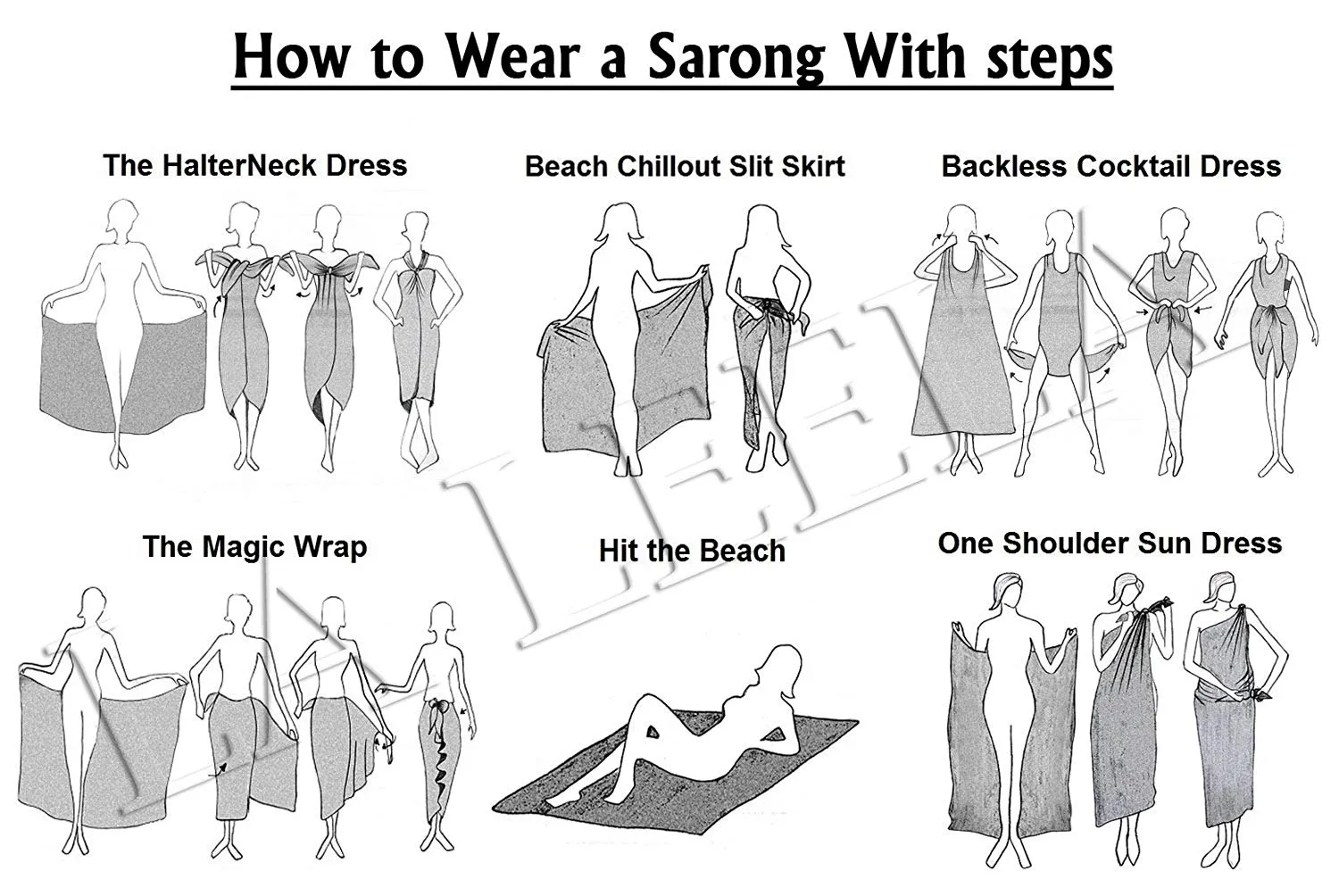 LA LEELA Sheer Chiffon Long Swim Dress Beach Sarong Jacquard 72"X42" M011_5520