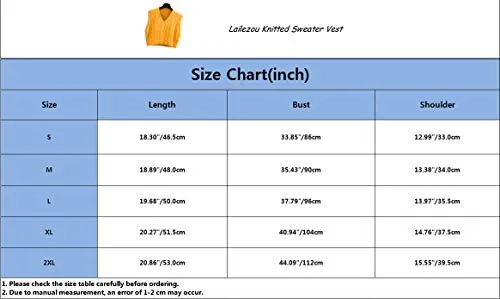 Lailezou Women's V-Neck Knit Sweater Vest Solid Color Argyle Plaid Preppy Style Sleeveless Crop Knit Vest Orange