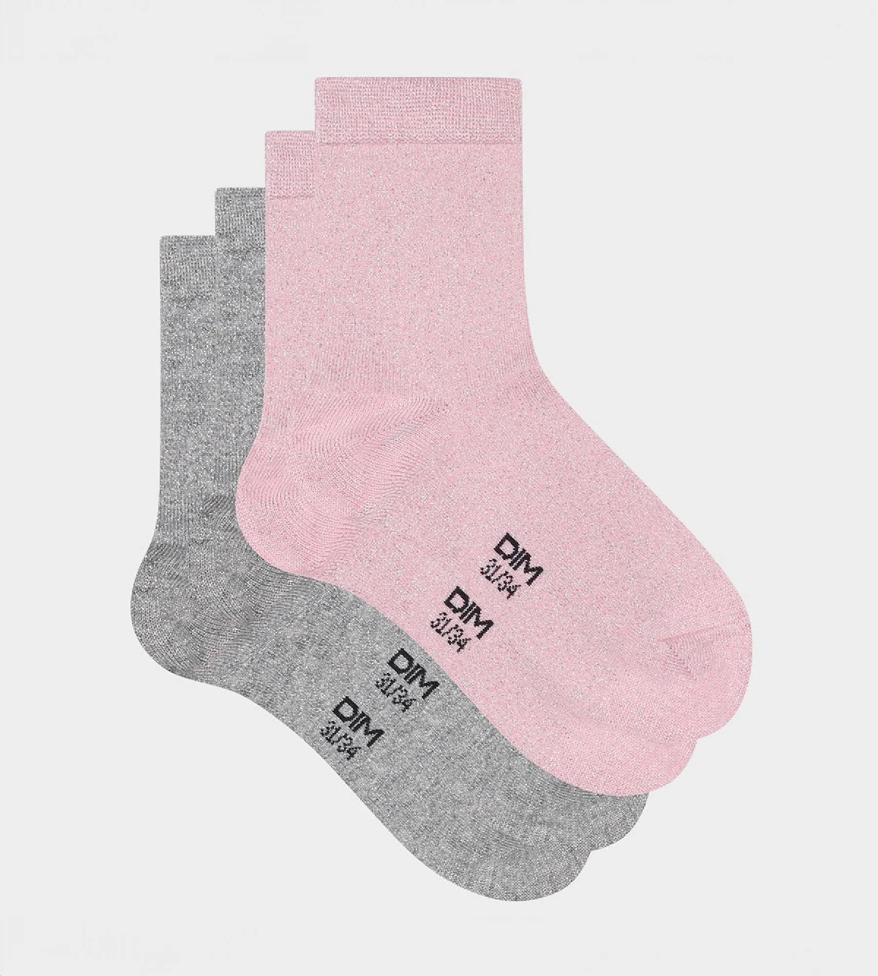 Lot de 2 paires de chaussettes enfant coton lurex gris Coton Style