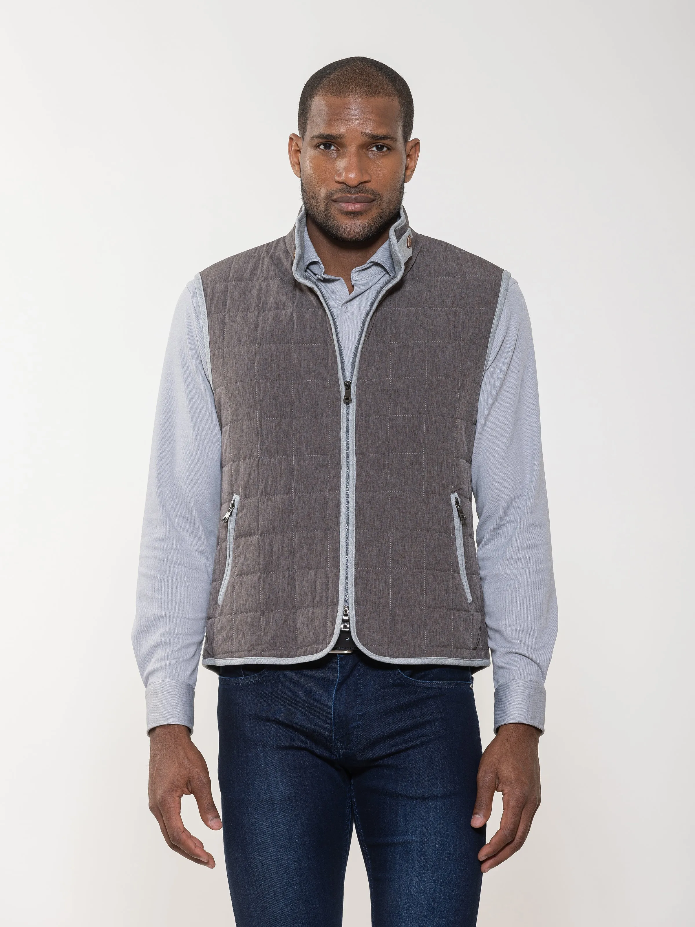 Luciano Visconti Quilted Piped Vest