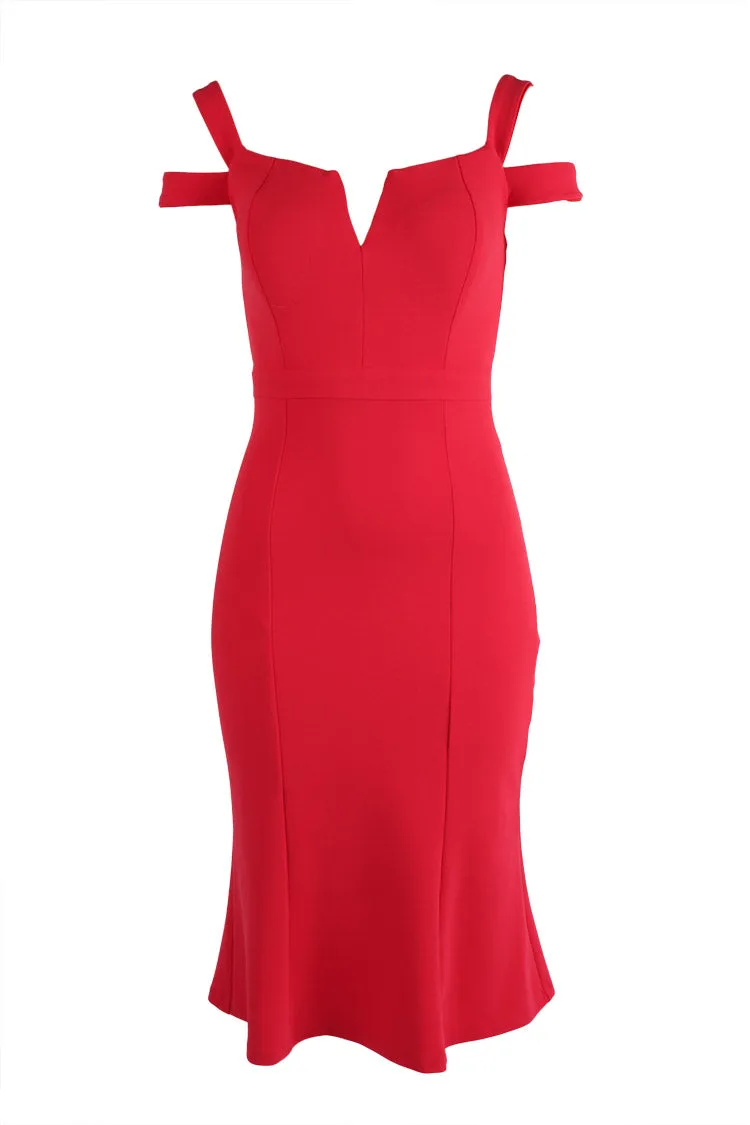 Mia Midi Dress in Flamingo