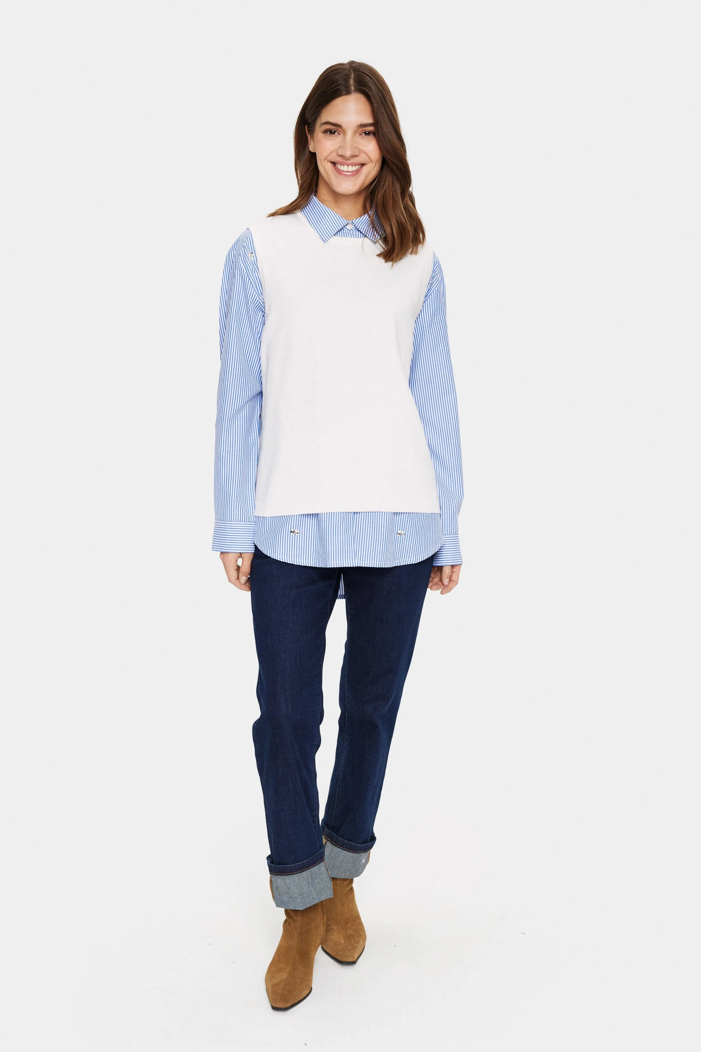 Mila Knitted Vest - Ice