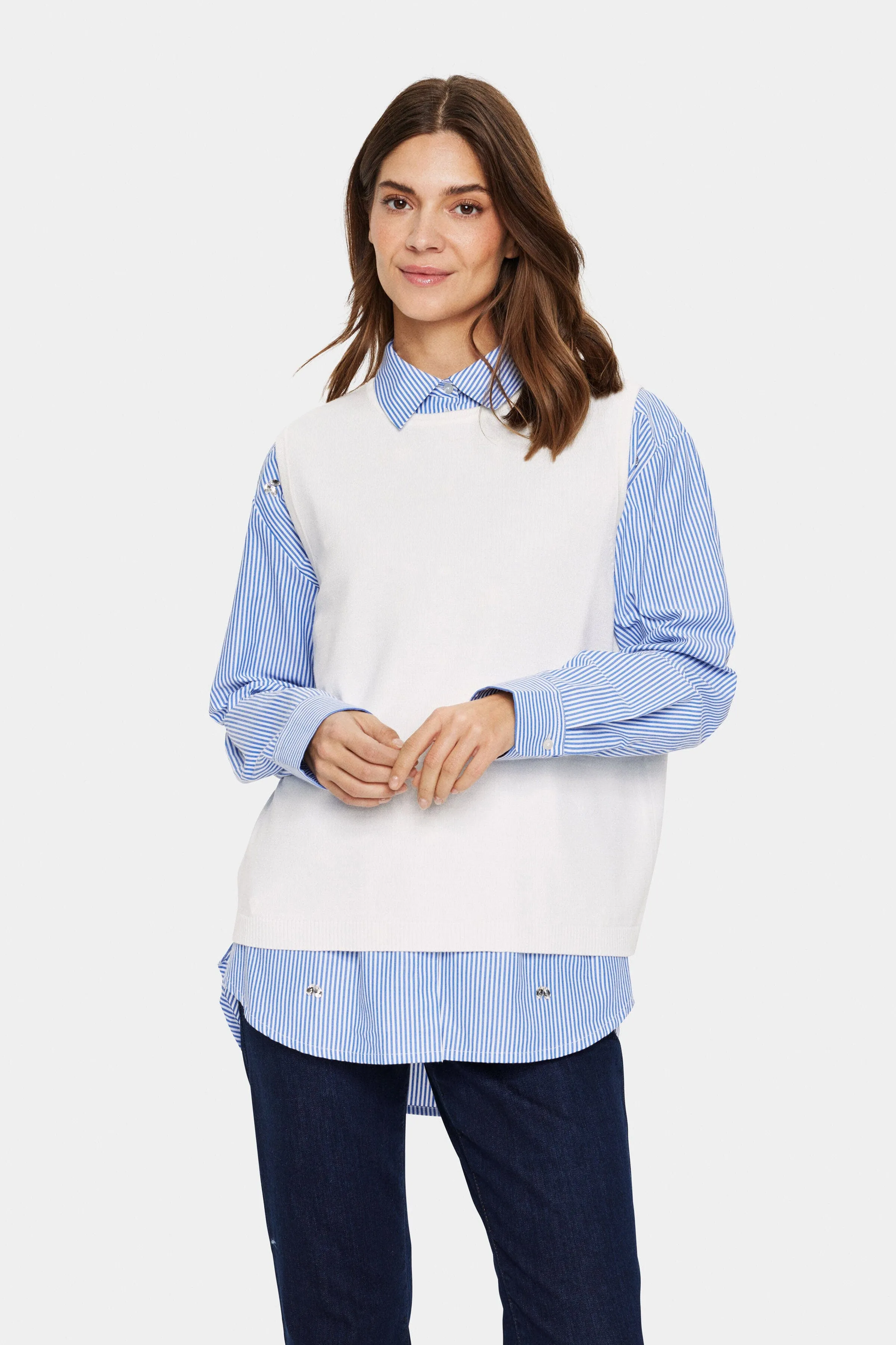 Mila Knitted Vest - Ice